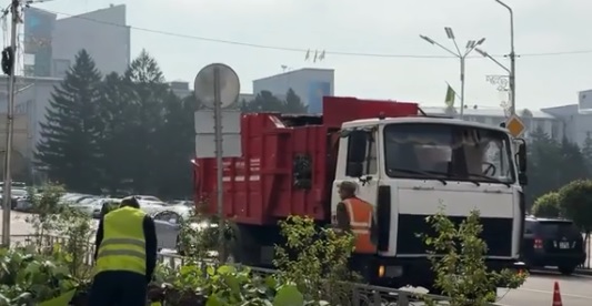 В самом центре Улан–Удэ спилены старые тополя В самом центре Улан–Удэ спилены старые тополя